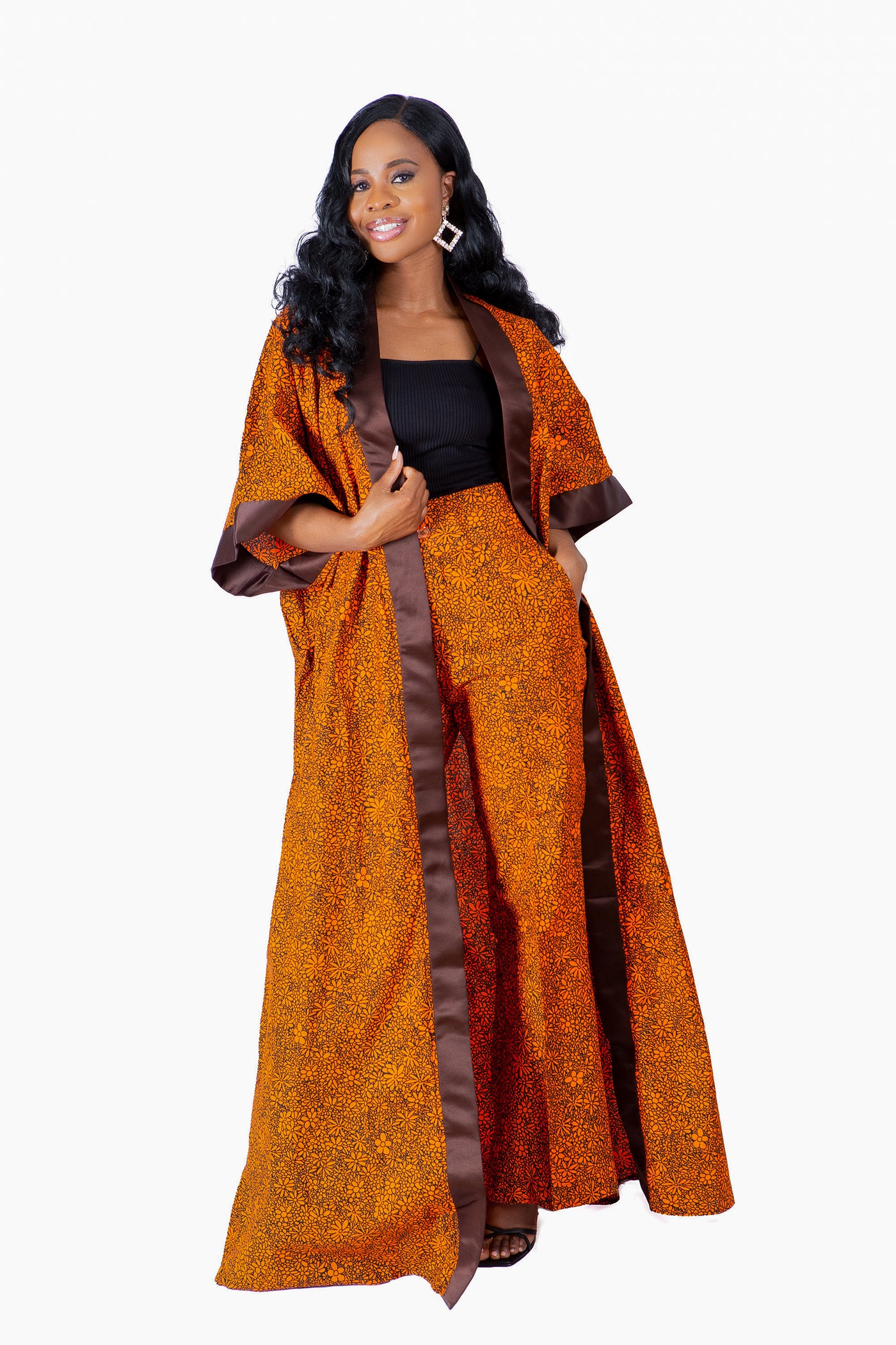 AFRICAN PRINT BELABO KIMONO SET