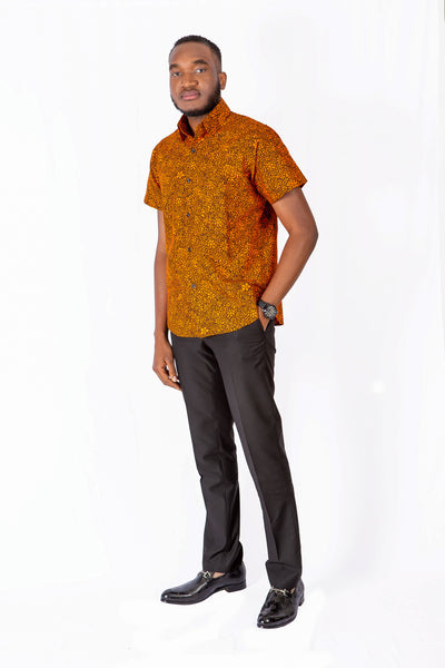 AFRICAN PRINT BELABO SHORT SLEEVE SHIRT